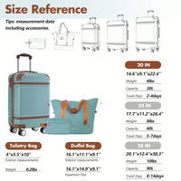 Stylish 20-Inch Hardshell Carry-On Luggage Set With Double Spinner Wheels And TSA Lock - Vintage White Travel Bag