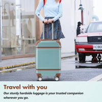 Stylish 20-Inch Hardshell Carry-On Luggage Set With Double Spinner Wheels And TSA Lock - Vintage White Travel Bag