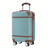 Stylish 20-Inch Hardshell Carry-On Luggage Set With Double Spinner Wheels And TSA Lock - Vintage White Travel Bag