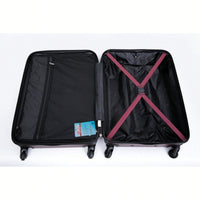 Lightweight 3-Piece ABS Luggage Set With Spinner Wheels, TSA Lock & Hooks - Gray (20/24/28)