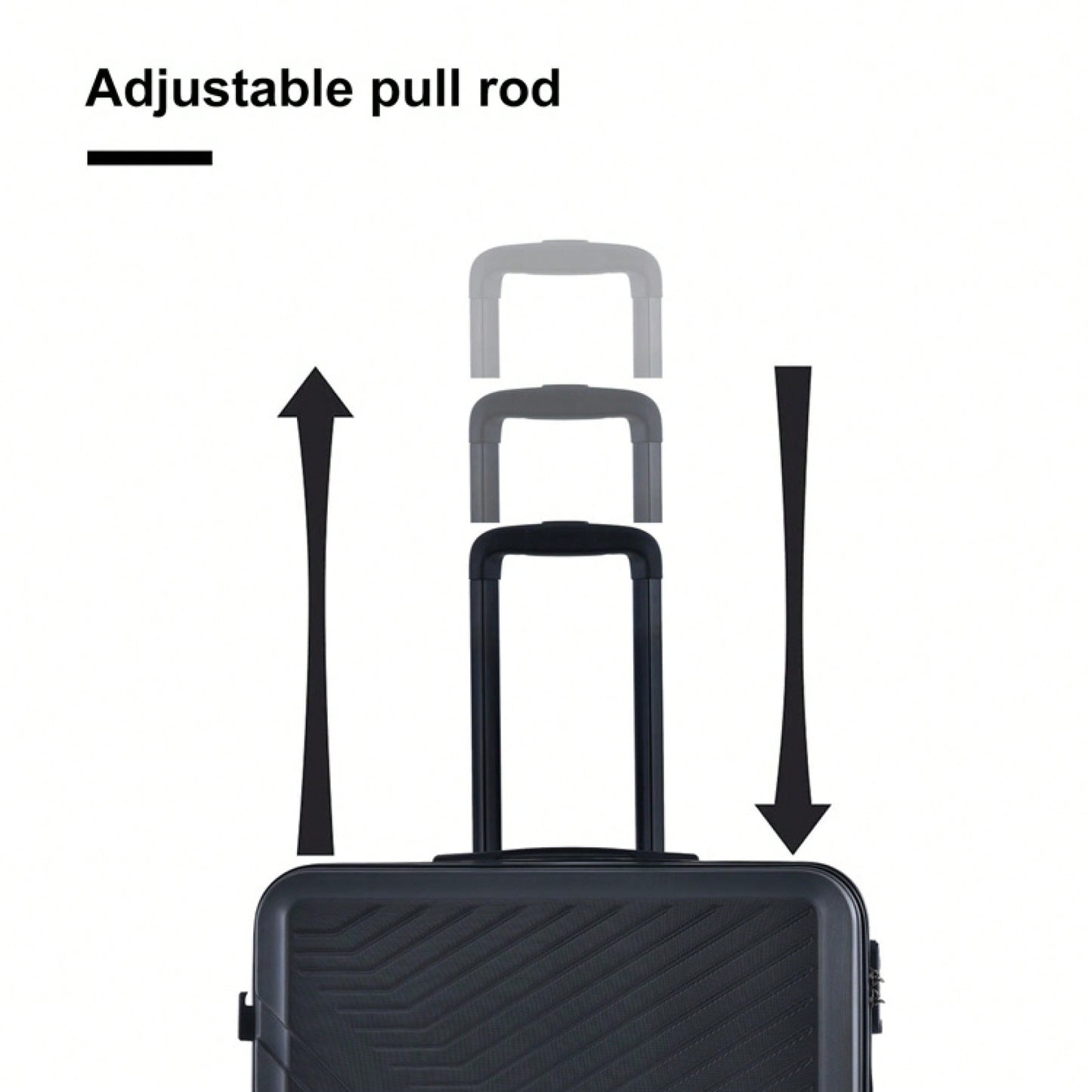 Lightweight 3-Piece ABS Luggage Set With Spinner Wheels, TSA Lock & Hooks - Gray (20/24/28)