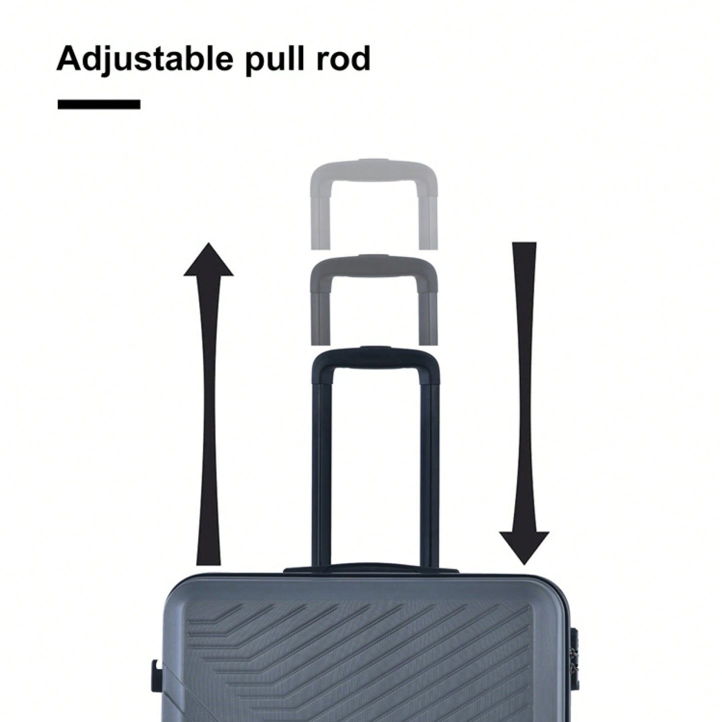 Lightweight 3-Piece ABS Luggage Set With Spinner Wheels, TSA Lock & Hooks - Gray (20/24/28)