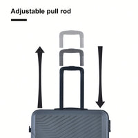 Lightweight 3-Piece ABS Luggage Set With Spinner Wheels, TSA Lock & Hooks - Gray (20/24/28)