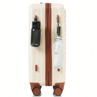 Light Blue 3-Piece Luggage Set with USB Port Airline Approved Carry-On Spinner Wheels 20 24 28 Inch Hard Shell