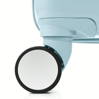 Light Blue 3-Piece Luggage Set with USB Port Airline Approved Carry-On Spinner Wheels 20 24 28 Inch Hard Shell