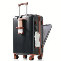 Light Blue 3-Piece Luggage Set with USB Port Airline Approved Carry-On Spinner Wheels 20 24 28 Inch Hard Shell