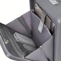 Light Blue 3-Piece Luggage Set with USB Port Airline Approved Carry-On Spinner Wheels 20 24 28 Inch Hard Shell