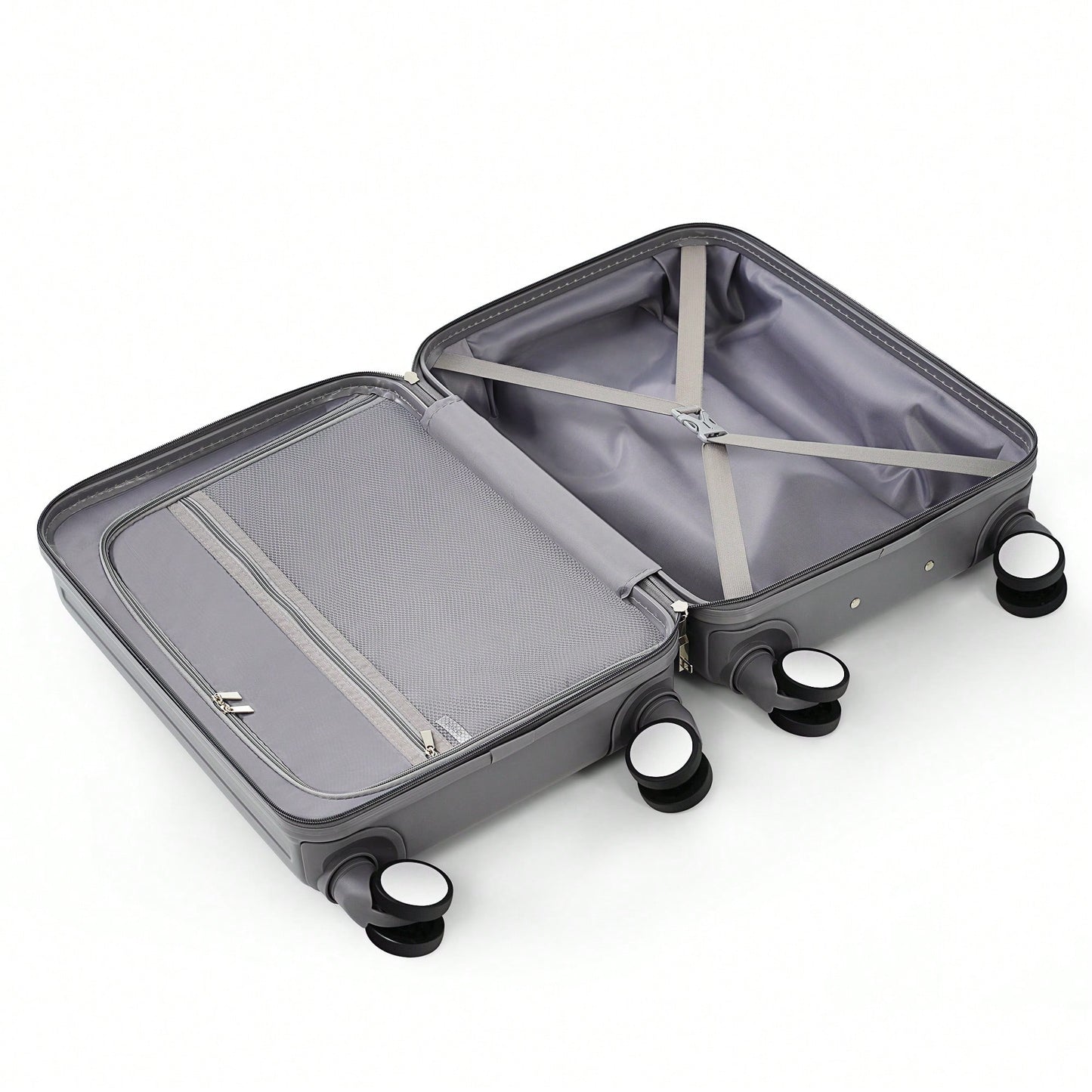 Light Blue 3-Piece Luggage Set with USB Port Airline Approved Carry-On Spinner Wheels 20 24 28 Inch Hard Shell