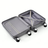 Light Blue 3-Piece Luggage Set with USB Port Airline Approved Carry-On Spinner Wheels 20 24 28 Inch Hard Shell