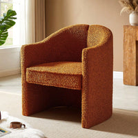 Stylish Curved Accent Chair With Comforting Embrace - Versatile Decorative Seating For Living Room, Bedroom, And Study
