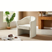 Stylish Curved Accent Chair With Comforting Embrace - Versatile Decorative Seating For Living Room, Bedroom, And Study