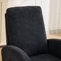Cozy 27.2 Inch Rocking Glider Chair with High Back and Side Pocket for Nursery Bedroom Stylish Accent Armchair with Rubber Wood Legs Black