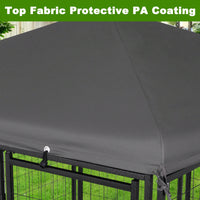 Heavy Duty Waterproof Outdoor Dog Kennel with Lockable Roof and Feeding Door for Small to Medium Dogs 4.5x4.5x4.8 ft