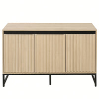 Modern 3-Door Sideboard With LED Lighting - Storage Buffet Cabinet, Adjustable Shelf For Living Room, Dining Room, And Kitchen