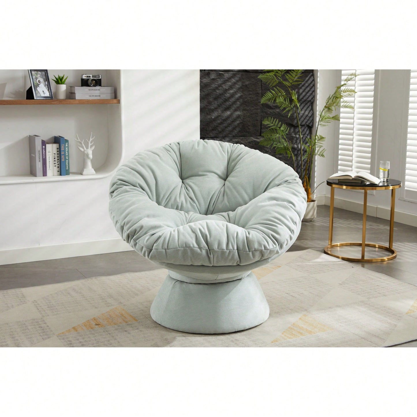 Luxurious Oversized 360° Swivel Barrel Chair - Stylish Papasan Accent Chair For Living Room And Bedroom Comfort