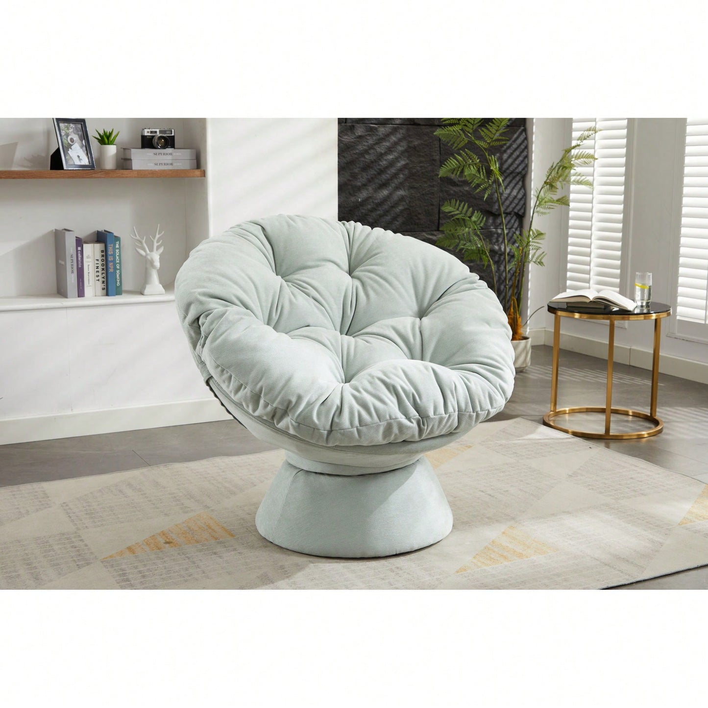 Luxurious Oversized 360° Swivel Barrel Chair - Stylish Papasan Accent Chair For Living Room And Bedroom Comfort