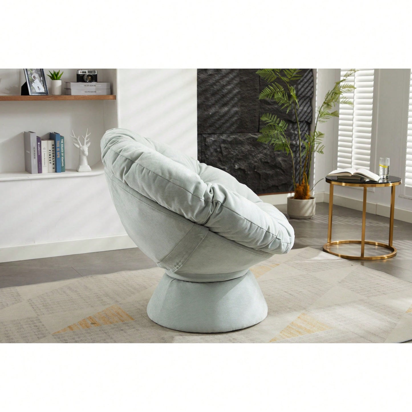 Luxurious Oversized 360° Swivel Barrel Chair - Stylish Papasan Accent Chair For Living Room And Bedroom Comfort