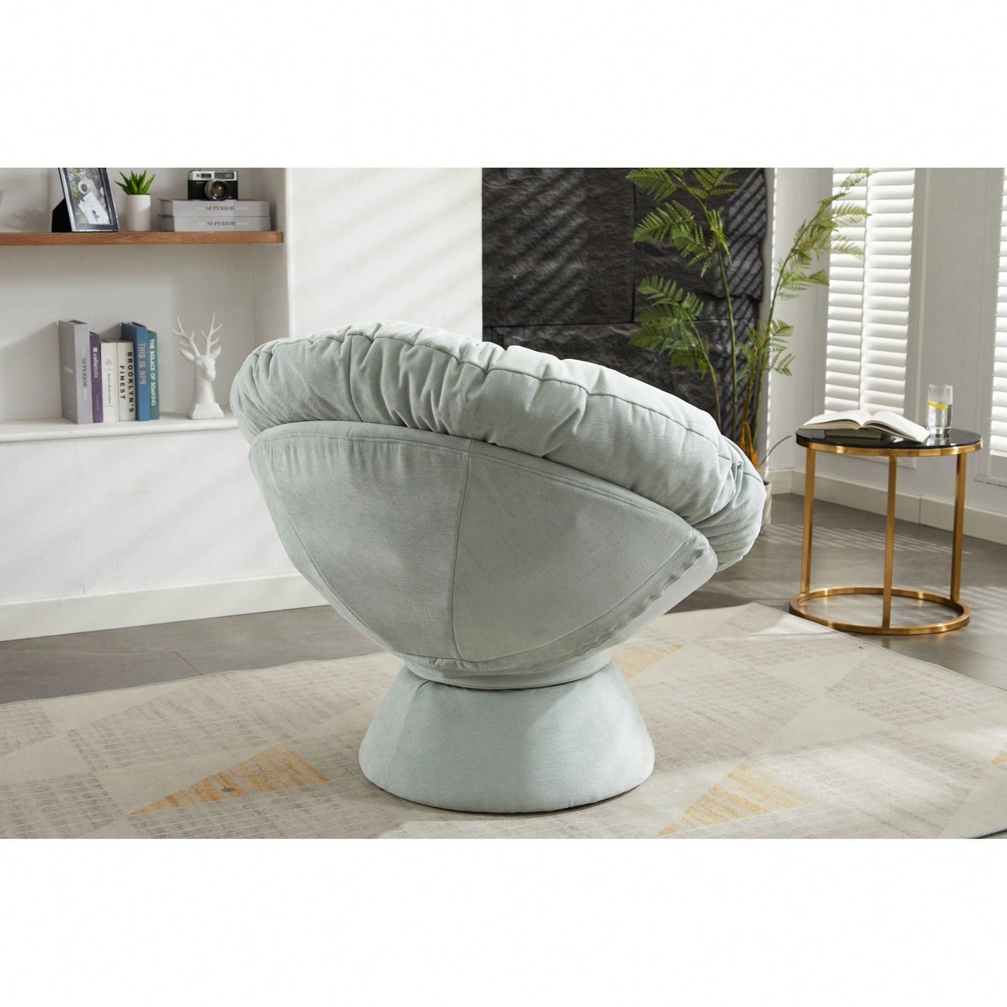 Luxurious Oversized 360° Swivel Barrel Chair - Stylish Papasan Accent Chair For Living Room And Bedroom Comfort