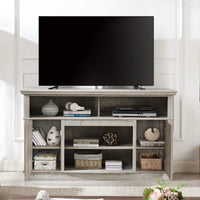 Rustic Farmhouse Entertainment Console for 65 Inch TVs Vintage Drawer Design Light Gray Media Stand 60W x 15.75D x 34.25H