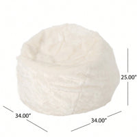 Luxurious White Faux Fur Bean Bag - Modern 3-Foot Design For Cozy Comfort