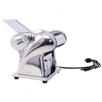 Adjustable Electric Pasta Maker - Stainless Steel Noodle Machine With 2 Blades For Round & Flat Noodles - 110V, 135W Dough Roller Cutter