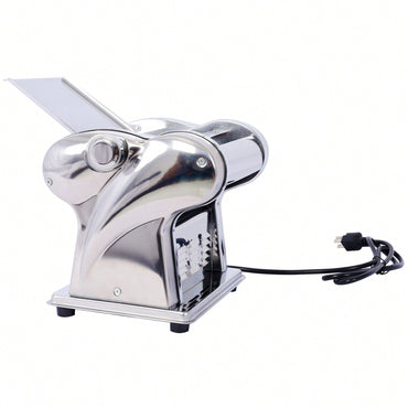Adjustable Electric Pasta Maker - Stainless Steel Noodle Machine With 2 Blades For Round & Flat Noodles - 110V, 135W Dough Roller Cutter
