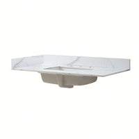 Elegant Carrara Gold Vanity Top Side Splash For Enhanced Bathroom Aesthetics