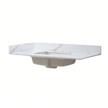Elegant Carrara Gold Vanity Top Side Splash For Enhanced Bathroom Aesthetics