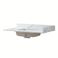 Elegant Carrara Gold Vanity Top Side Splash For Enhanced Bathroom Aesthetics