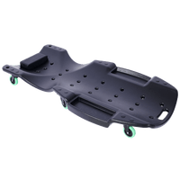 Ergonomic 48-Inch Plastic Creeper With Padded Headrest And Dual Tool Trays - 440 Lbs Capacity, Orange