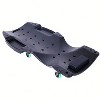Ergonomic 48-Inch Plastic Creeper With Padded Headrest And Dual Tool Trays - 440 Lbs Capacity, Orange
