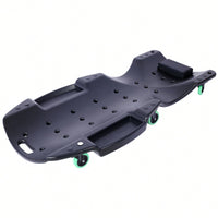Ergonomic 48-Inch Plastic Creeper With Padded Headrest And Dual Tool Trays - 440 Lbs Capacity, Orange