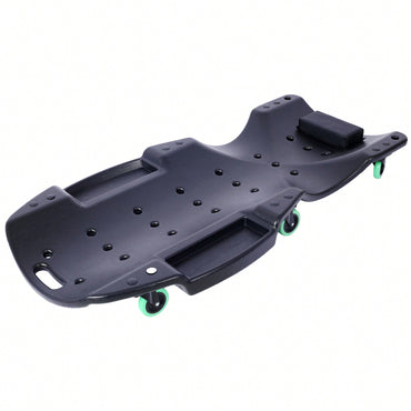 Ergonomic 48-Inch Plastic Creeper With Padded Headrest And Dual Tool Trays - 440 Lbs Capacity, Orange