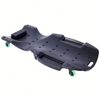 Ergonomic 48-Inch Plastic Creeper With Padded Headrest And Dual Tool Trays - 440 Lbs Capacity, Orange