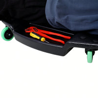 Ergonomic 48-Inch Plastic Creeper With Padded Headrest And Dual Tool Trays - 440 Lbs Capacity, Orange