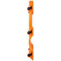 Ergonomic 48-Inch Plastic Creeper With Padded Headrest And Dual Tool Trays - 440 Lbs Capacity, Orange