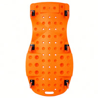Ergonomic 48-Inch Plastic Creeper With Padded Headrest And Dual Tool Trays - 440 Lbs Capacity, Orange