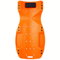 Ergonomic 48-Inch Plastic Creeper With Padded Headrest And Dual Tool Trays - 440 Lbs Capacity, Orange
