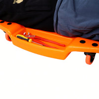 Ergonomic 48-Inch Plastic Creeper With Padded Headrest And Dual Tool Trays - 440 Lbs Capacity, Orange