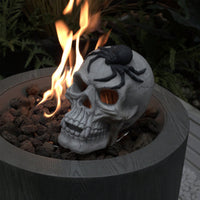 Spooky Demon Skull Decoration For Outdoor Fireplaces And Fire Pits - Perfect For Halloween Ambiance