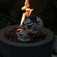 Spooky Demon Skull Decoration For Outdoor Fireplaces And Fire Pits - Perfect For Halloween Ambiance