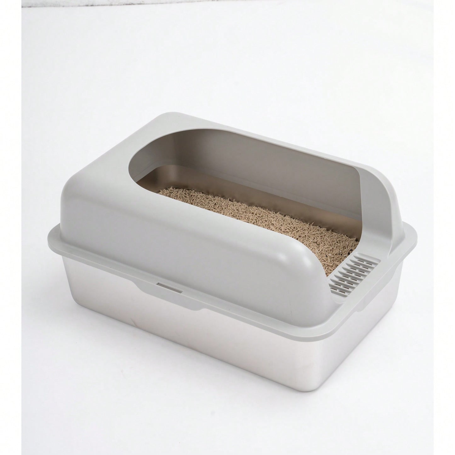 Extra Large Enclosed Stainless Steel Cat Litter Box With Lid - High Wall Design, Anti-Leakage, Easy To Clean, Perfect For Big Cats