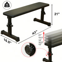 Versatile Adjustable Flat Weight Bench For Strength Training – 5 Levels Of Height Flexibility