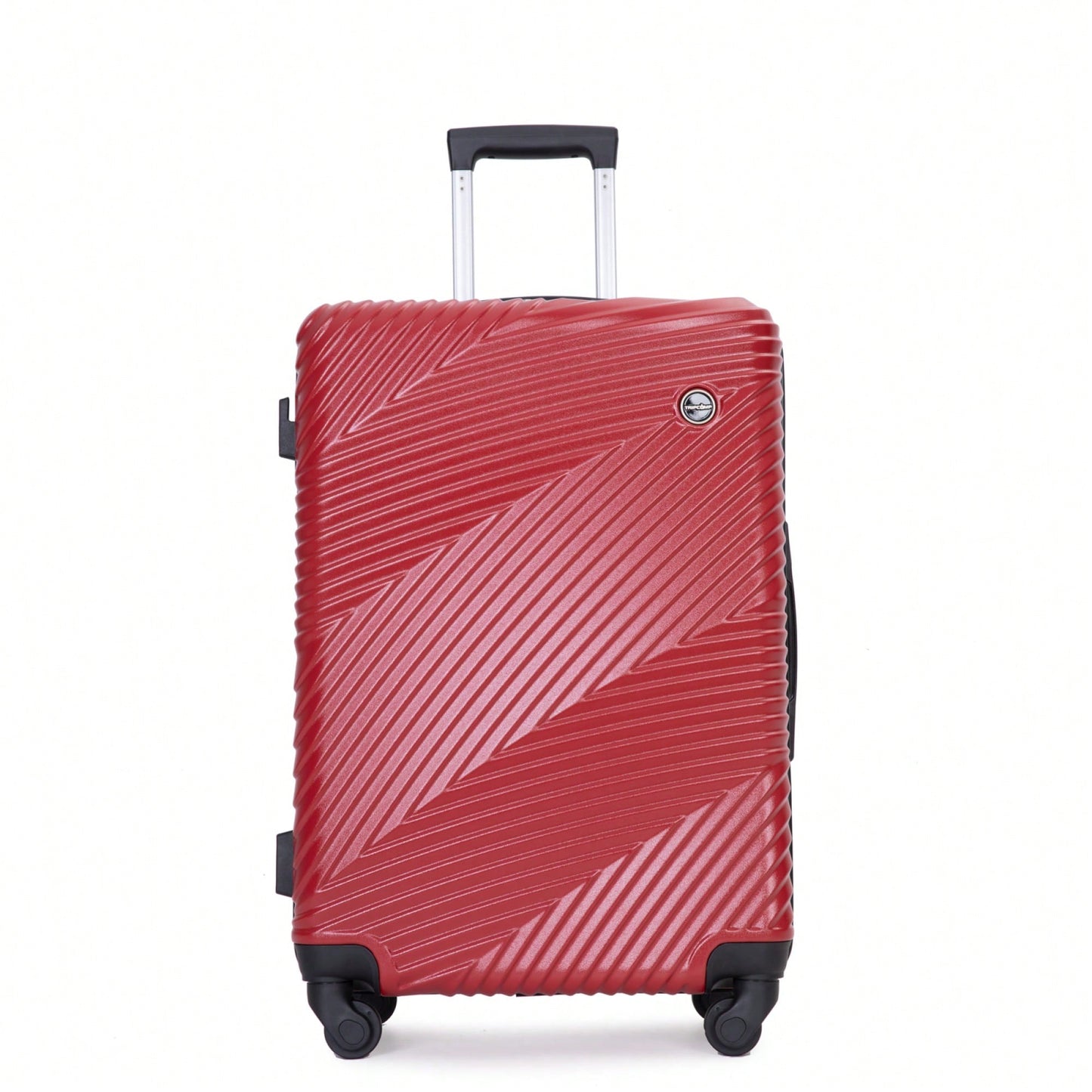 3-Piece Lightweight Travel Luggage Set - Durable PC+ABS Suitcases With Spinner Wheels And Dual Hooks (20/24/28) In Vibrant Red