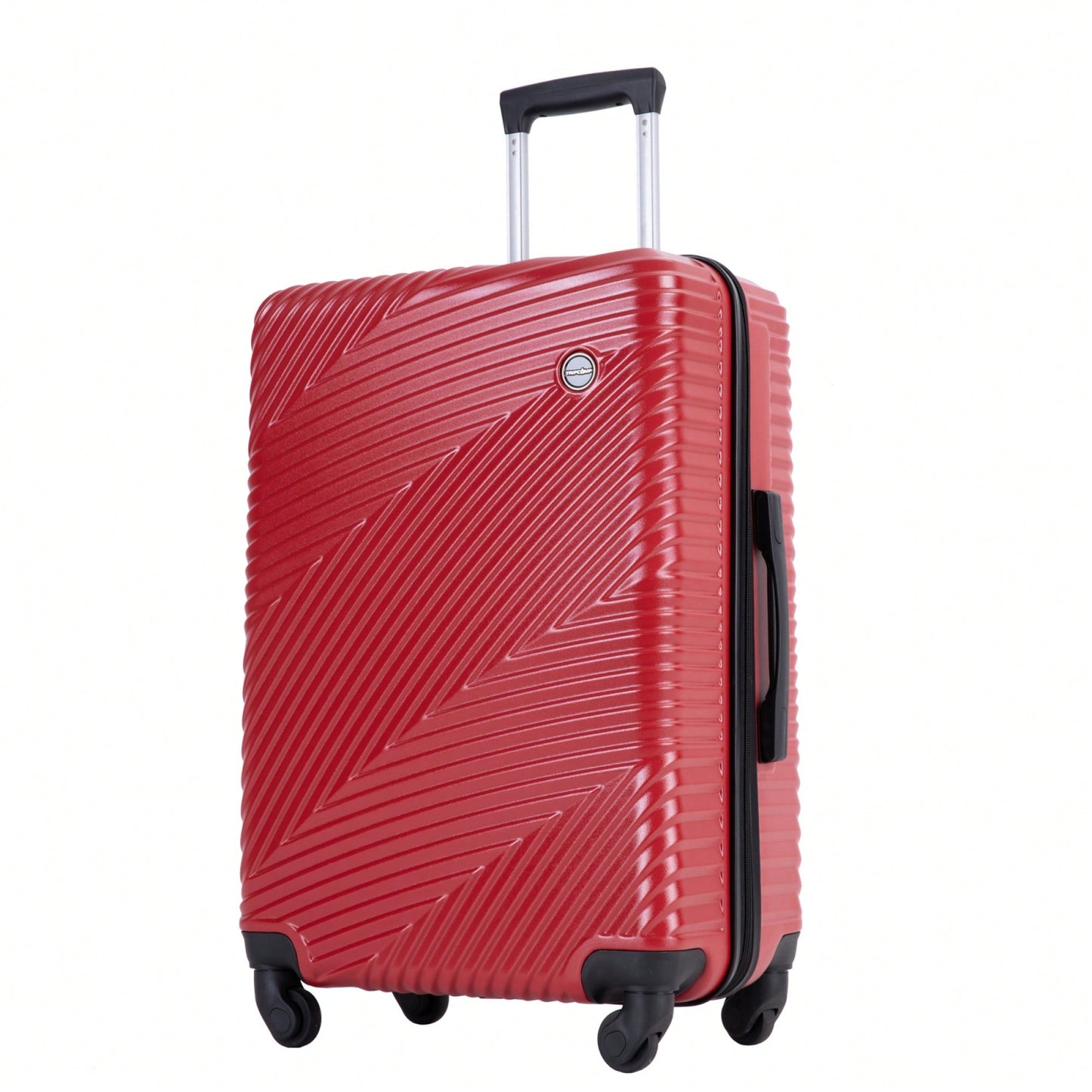 3-Piece Lightweight Travel Luggage Set - Durable PC+ABS Suitcases With Spinner Wheels And Dual Hooks (20/24/28) In Vibrant Red