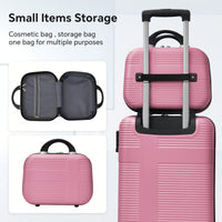 Pink 4-Piece Hardshell Luggage Set With Spinner Wheels And TSA Lock - Lightweight Checked Suitcases (12in, 20in, 24in, 28in)