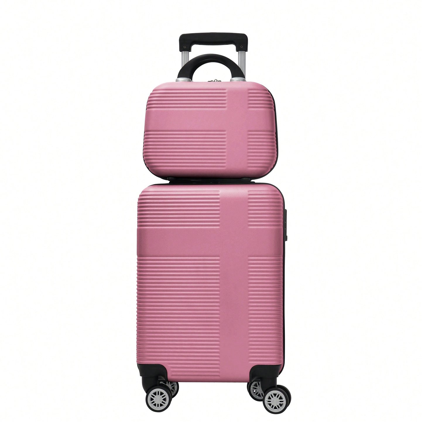 Pink 4-Piece Hardshell Luggage Set With Spinner Wheels And TSA Lock - Lightweight Checked Suitcases (12in, 20in, 24in, 28in)