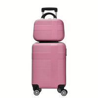 Pink 4-Piece Hardshell Luggage Set With Spinner Wheels And TSA Lock - Lightweight Checked Suitcases (12in, 20in, 24in, 28in)