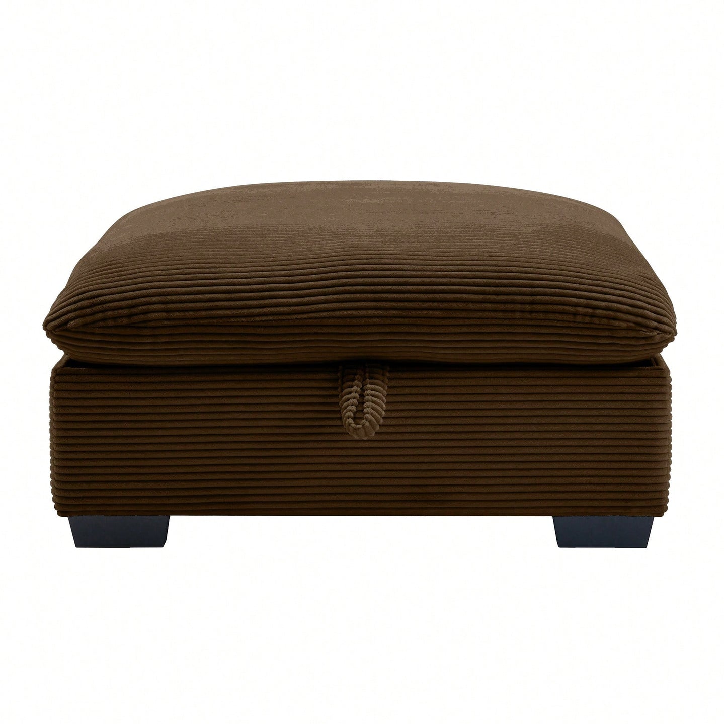 Brown Corduroy Footrest Ottoman To Complement 2-Seater, 3-Seater, And 4-Seater Sofas