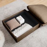 Brown Corduroy Footrest Ottoman To Complement 2-Seater, 3-Seater, And 4-Seater Sofas